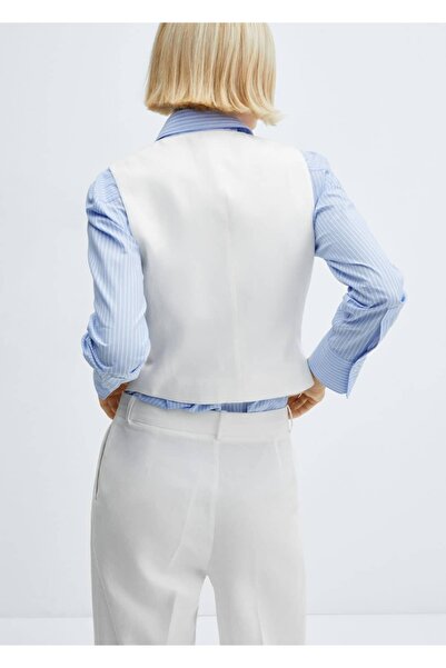 MANGO Woman Двобортний тканинний жилет на ґудзиках