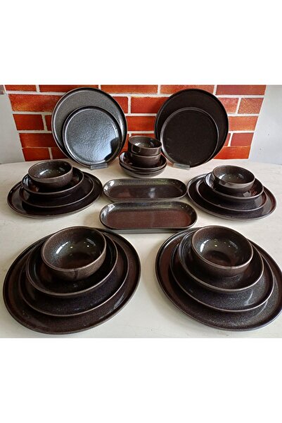 Keramika 26 Parça Twinkle Yemek Takımı  Siyah