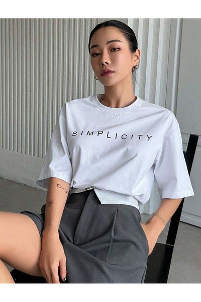AFROGİYİM Γυναικείο μπλουζάκι Simplicity Printed Oversize