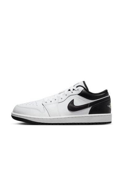 Nike Air Jordan 1 Low Erkek Beyaz/Siyah Renk Sneaker Ayakkabı