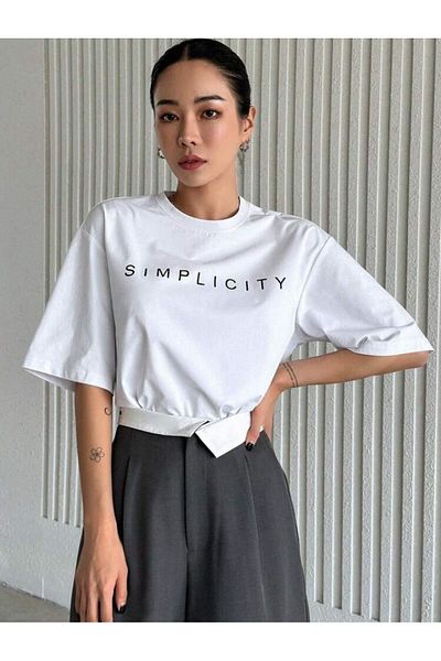 AFROGİYİM Γυναικείο μπλουζάκι Simplicity Printed Oversize