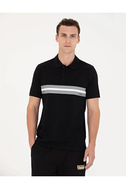 Pierre Cardin Μπλουζάκι Polo Neck Μαύρο Slim Fit