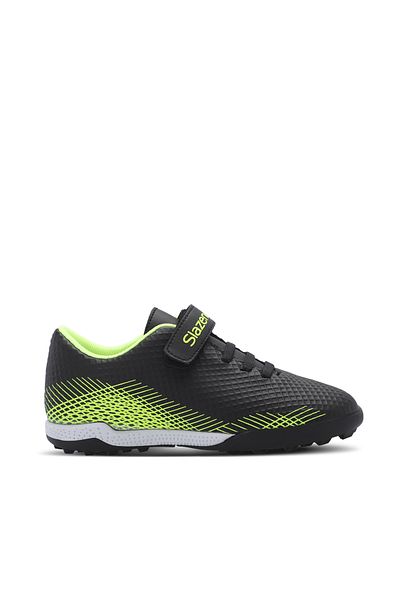 Slazenger Pantofi de fotbal pentru copii unisex - negru/verde, CULTURAL