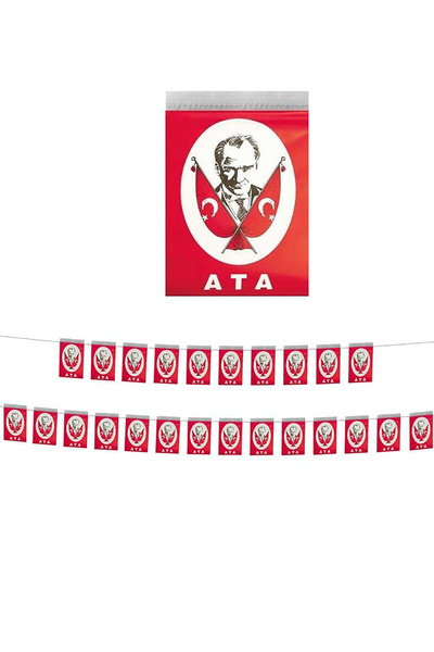 Parti dolabı 1 Adet Ata Türk Bayrağı Ipli Süslemesi, 23 Nisan 19 Mayıs Ev Okul Süsleme Malzemeleri 10x6 40'lı