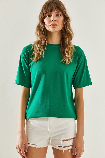 Bianco Lucci Dámské základní tričko Crew Neck - Krátký rukáv60251202