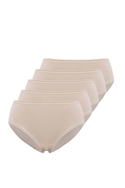 WESTMARK LONDON Set 5 piese din bumbac, cu nervuri midi, nude, pentru femei - EVA RIB MIDI