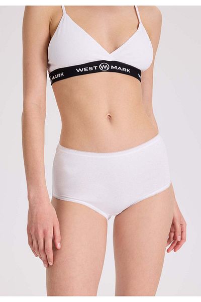 WESTMARK LONDON Slip pentru femei, 5 piese, cu talie înaltă, din bumbac, elastan, alb - OLIVIA MAXI
