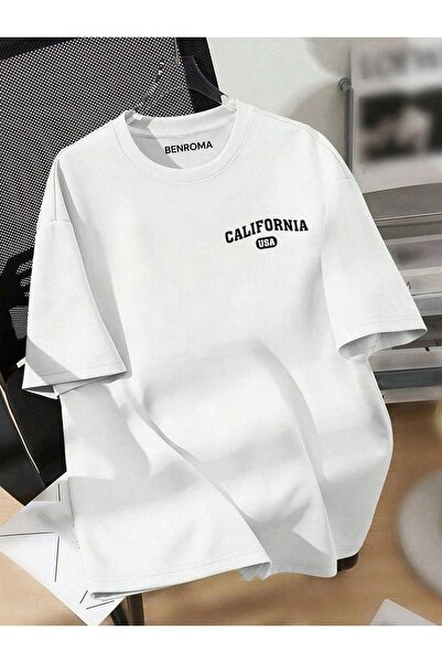 BENROMA تي شيرت كبير الحجم مطبوع عليه كاليفورنيا للجنسين - متوفر لعمر 3-12 سنة