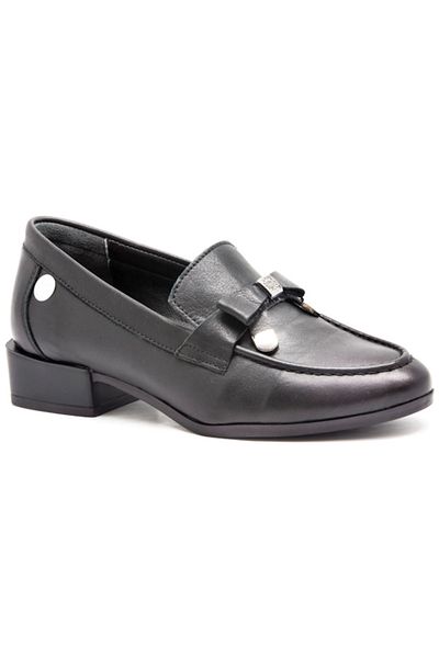 Mammamia D24Ya-3800 Black Skin Leather Casual Women's Shoes