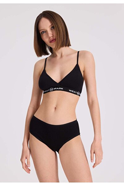 WESTMARK LONDON Πακέτο 5 Μαύρο βαμβακερό Midi γυναικείο ριμπ σλιπ - EVA Rib Mid