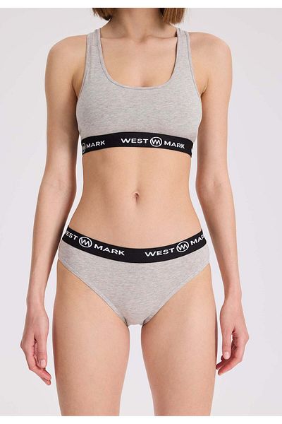 WESTMARK LONDON Pachet de 4 chiloți gri din amestec de bumbac elastan pentru femei LILY THONG