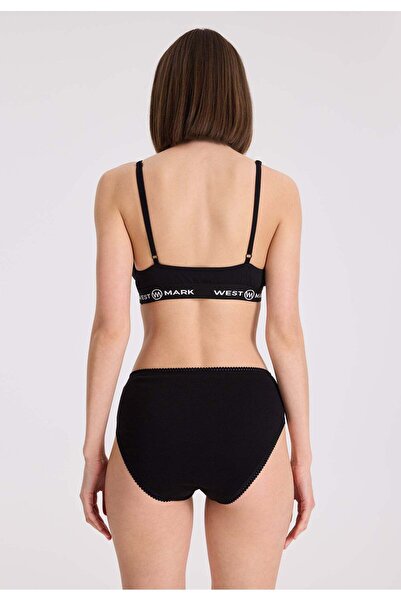 WESTMARK LONDON Πακέτο 5 Μαύρο βαμβακερό Midi γυναικείο ριμπ σλιπ - EVA Rib Mid