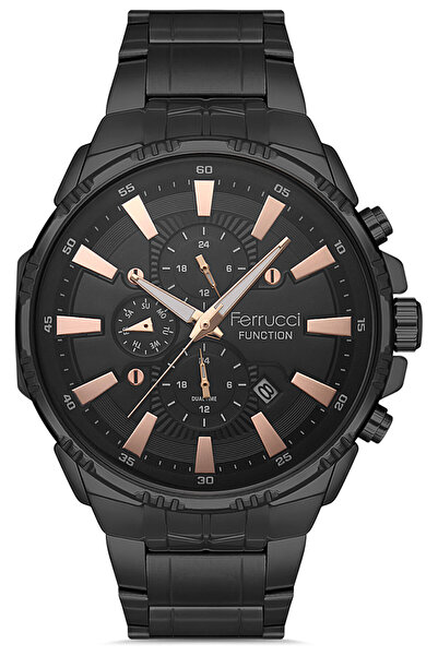 Ferrucci Erkek Çelik Kasa Kol Saati Çelik Kordon Su Geçirmez Paslanmaz Çelik İç Fonksiyonlar Aktif