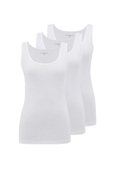 WESTMARK LONDON White Crew Neck 3-Piece Cotton Ribbed Women's Athlete - EVA Tank Top