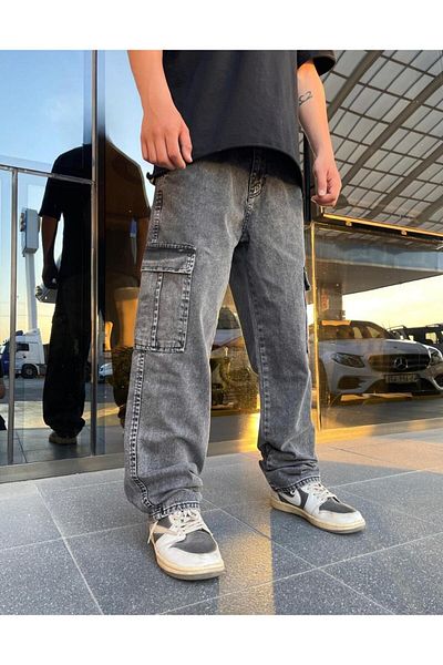 BPM Anthracite Premium Baggy Cargo Pants