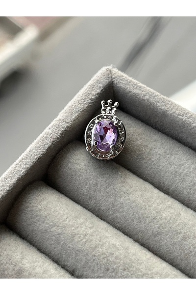 asaf Taşlı taç charm | gümüş kaplama