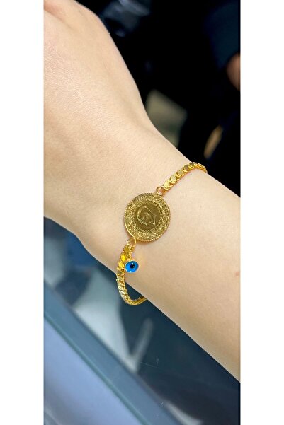 kuyumcu nurettin 5.50 gr ( Gram) Nazar Boncuklu Çeyrekli Bileklik 22 Ayar Altın