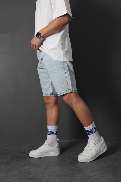 Slatra Men's Above Knee Kardesen Denim Shorts