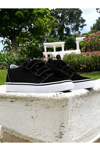 Lideral Pantofi sport negri, confortabili, zilnici, cu velcro