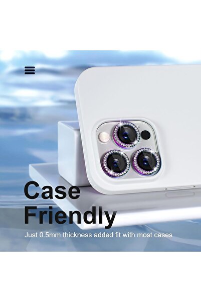 HyperAge Premium Diamond Embellished Camera Protector for iPhone 15 Pro Max & 15 Pro, Stylish and Embellished .