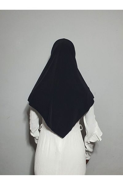 AHRAR tesettür Practical and Ready Children's Kimar - Sandy Black Souffle