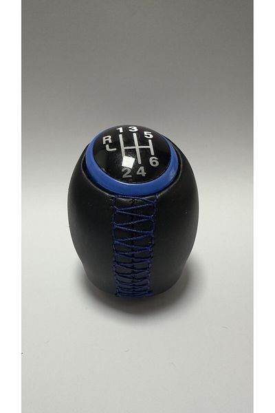 imza direksiyon kılıfı Renault Megane 3 / Fluence / Scenic 3 BLUE - Leather Gear Shift Knob (6 Forward)