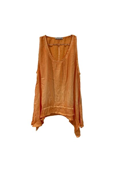 PHUTİ COLLECTION Asymmetric Cut Viscose Silk Blouse - Thick Straps