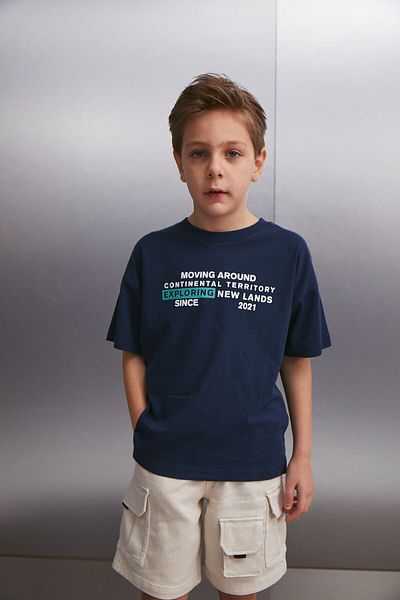 GRIMELANGE Ανδρικό μπλουζάκι CAELAN Navy Blue - Άνετη εφαρμογή και κομψός σχεδιασμός
