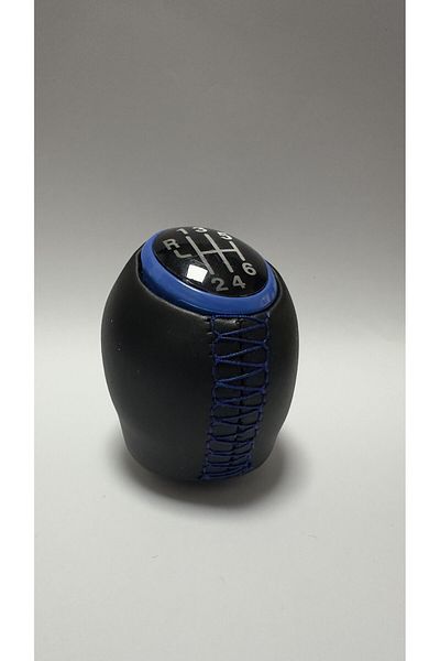imza direksiyon kılıfı Renault Megane 3 / Fluence / Scenic 3 BLUE - Leather Gear Shift Knob (6 Forward)