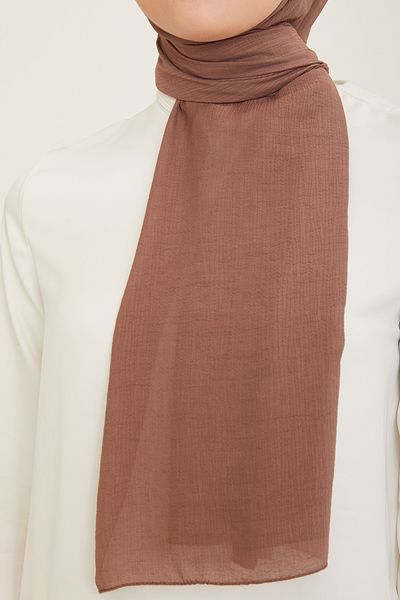 FRESCO SCARFS Woody Armine Trend Βαμβακερό Σάλι Γυναικείο Hijab - ΚΑΦΕ