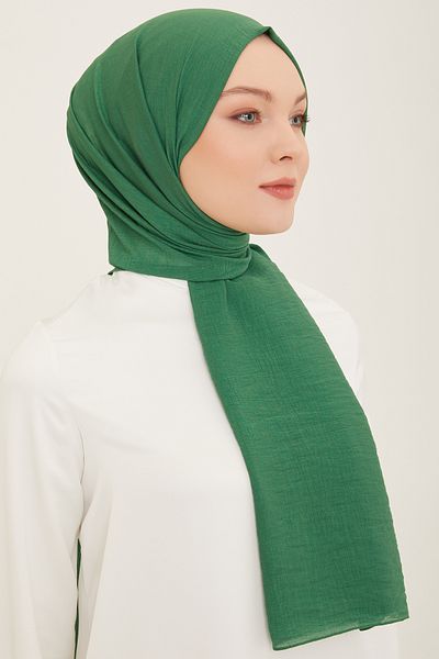 FRESCO SCARFS Woody Armine Trend Βαμβακερό απλό σάλι Hijab Hijab - ΠΡΑΣΙΝΟ