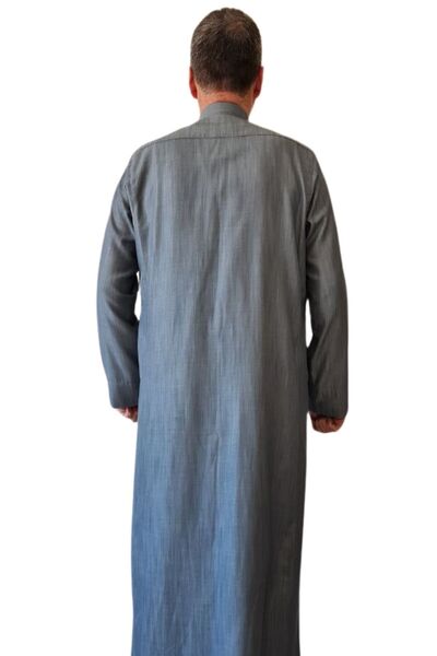 Royal Attire Namaz Cübbesi,Suudi Tasarım, Ön düğmeler açık Ve Uzun Kollu Düğmesiz Cepli,Dishdasha giyim