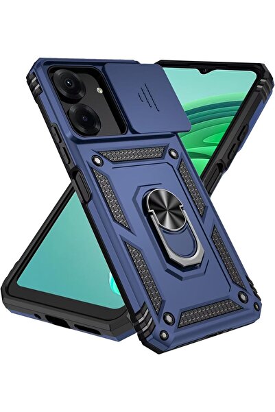 Rivor حافظة لهاتف Xiaomi Redmi 13C&Poco C65 مع حامل حلقة منزلق وغطاء واقٍ ممت...