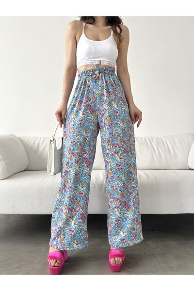 LB Laluna Butik High Waist Women's Trousers - Draped Comfortable Cut