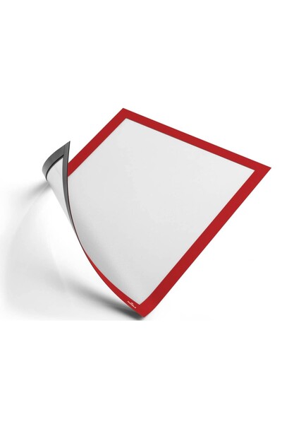 Hdg 10 adet Mıknatıslı Şömiz Manyetik Evrak Tutucu Şeffaf Magnet Şömiz Dosya 21x30cm A4 - KIRMIZI