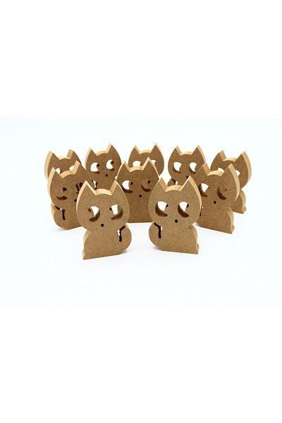 na neşeli ahşap 10 Cute Cat Figures - Can Stand Upright, School Training Activity