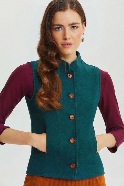 Clandestino Green Authentic Judge Collar Women's Vest