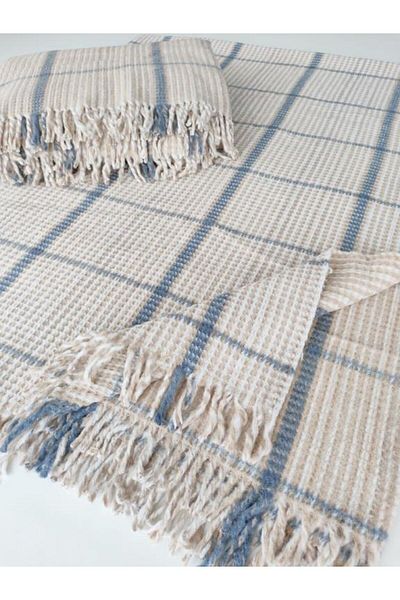 Mulberry Fringed Blanket Double 180 x 220