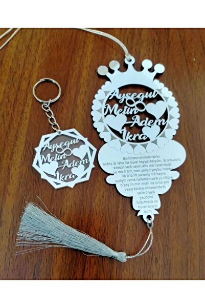 Genel Markalar Araç Ayna süsü ve anahtarlık 2li set kişiye özel isim yazılı G...