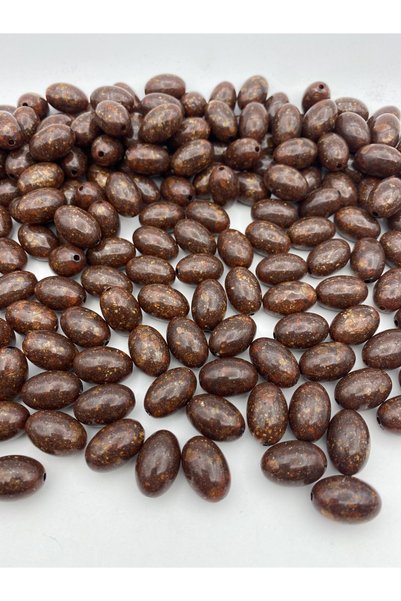 Hedef Bijuteri 14x20mm Brown Marble,Granite Look Almond Model Jewelry,Bag Making Bead(100g,~50Pcs)