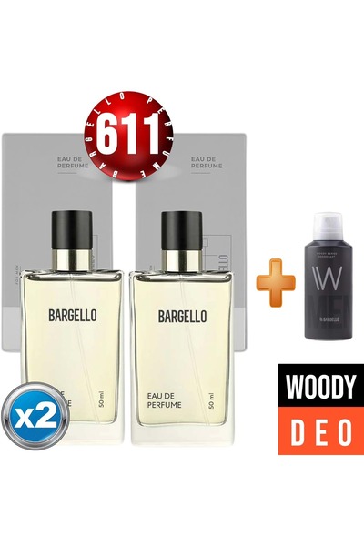 Bargello Parfüm 611x2(2adet) Woody Bay 50 Ml + Woody Deodorant Bay 150 Ml