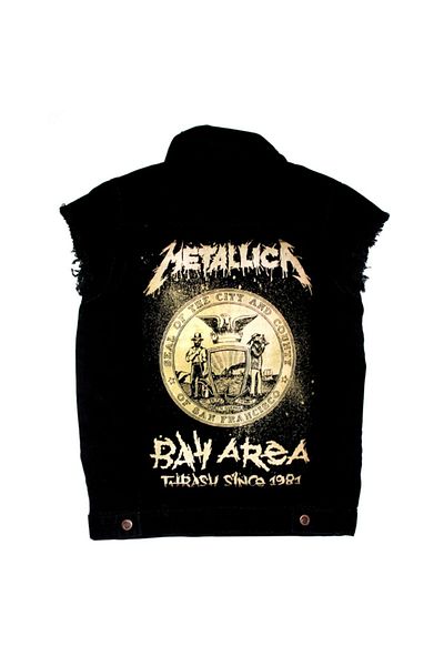 Modaroma Metallica Black Sleeveless Denim Vest