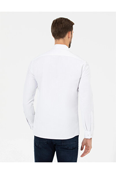 Pierre Cardin Beyaz Slim Fit Uzun Kollu Gömlek