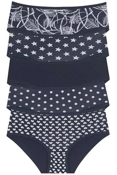 Newlilla 18006-2 5-teiliges Star In Love Bato-Höschenpaket für Damen - V26