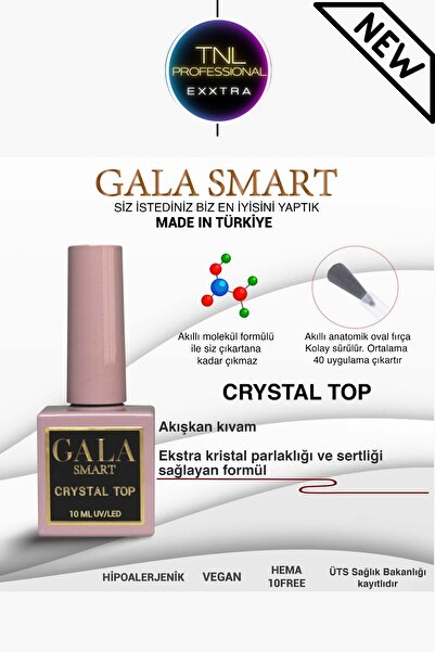 tnl professional Ekstra Parlak Crystal Top Coat Shine Yapışkansız Kalıcı Oje ...