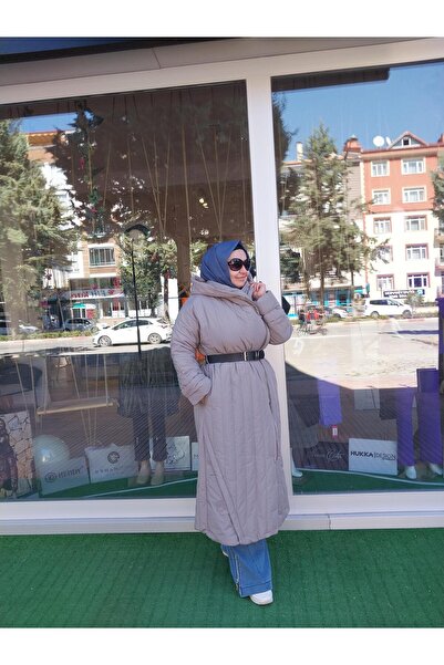 MissWhence Kemerli Şişme Pardesü Mont Vizon 34525