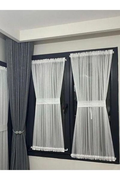 perhal perde ve halı Butterfly Curtain, Curtain With Briz Rod, Tulle Curtain Inside Door-Window Kitchen Tulle Curtain, Briz Rods Included