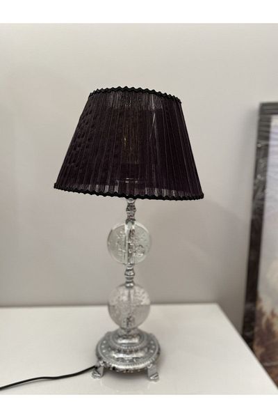 asellus Şehzade Crystal Glass Bulk Lampshade Knitted Hat, Chrome (silver color) table lamp, lampshade, lampshade home h