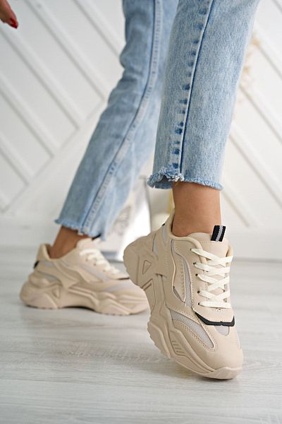 pasyone Pantofi casual bej cu talpă înaltă