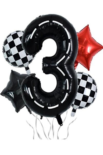 party mix Car Birthday Balloon Set Figure Balloon Set 5 Pieces Car Birthday C...